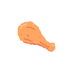 fried chicken illustration. fried chicken thighs. junk food. flat cartoon style. vector design