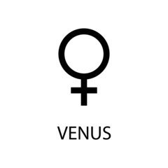 Venus icon. Planet symbol. Vector black sign on white. Astrological calendar. Jyotisha. Hinduism, Indian or Vedic astrology horoscope © Ramziia