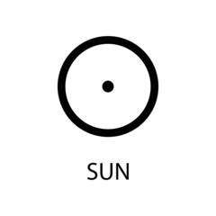 Sun icon. Planet symbol. Vector black sign on white. Astrological calendar. Jyotisha. Hinduism, Indian or Vedic astrology horoscope