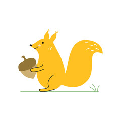 illustration of baby squirrel nut line