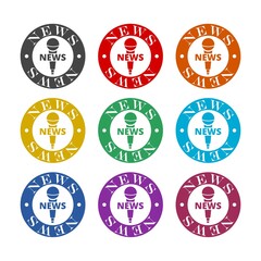 News button icon isolated on white background, color set