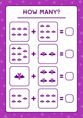 How many Bat, game for children. Vector illustration, printable worksheet