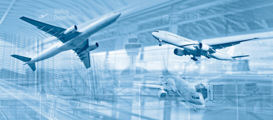 Mobility and travel with airplanes and airports