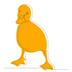 duckling, picture sketch, vector, isolated