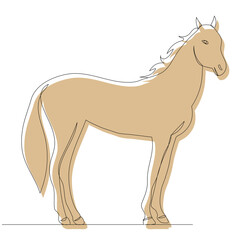 horse, picture sketch, vector, isolated