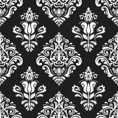 Classic seamless pattern. Damask orient ornament. Classic vintage dark background. Orient ornament for fabric, wallpaper and packaging