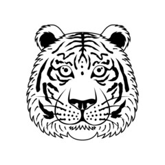 Tiger Hear Silhouette Illustration Collection Set