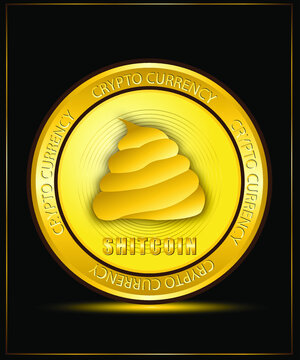 Shitcoin crypto currency with golden colour symbol