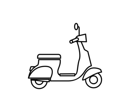 vespa motorcycle, scooter icon vector
