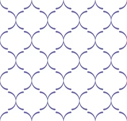 Foto op Plexiglas Kleur van het jaar 2022 zeer peri naadloos patroon. Abstract violet geometrisch patroon in Arabische stijl. Eenvoudig vector naadloos ontwerp voor achtergrond, papier, textiel, behang. Traditioneel ornament © Irin Fierce