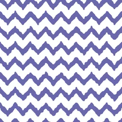 Wallpaper murals Very peri Color of year 2022 seamless very peri zigzag pattern, vector illustration. Chevron zigzag pattern with violet lines on white background. Abstract background for scrapbook, print and web