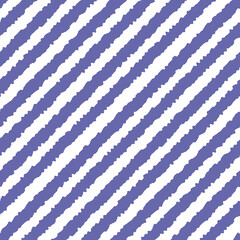 Color of year 2022 seamless very peri striped pattern, vector illustration. Artistic pattern with diagonal violet lines on white background. Abstract background for scrapbook, print and web