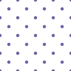 Printed roller blinds Pantone 2022 very peri Color of year 2022 seamless very peri polka dot pattern, vector illustration. Polka dot pattern with violet circles on white background. Abstract background for scrapbook, print and web