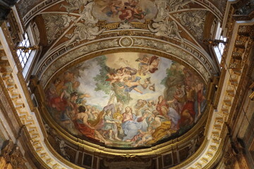 Fototapeta premium Sant'Andrea delle Fratte Church Ceiling Fresco in Rome, Italy