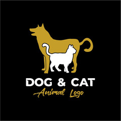 Dog and cat logo vector image