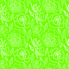 Vector seamless pattern with white flowers on neon green background. Bright, floral, botanical print in doodle style hand drawn. Designs for textiles, fabric, wrapping paper, invitationspackages.