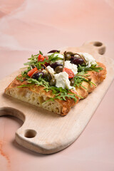 Homemade Italian Focaccia bread with vegetable