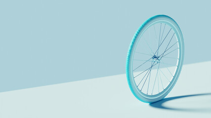 Roue de vélo bleue.