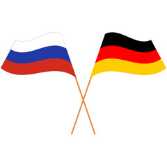 State flags of the Russian Federation and the Federal Republic of Germany. Vector illustration.