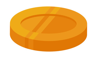 Classical gold coin. Ancient money in cartoon style.