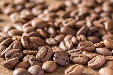 Café torréfié en gros plan