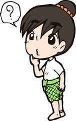 Fototapeta premium cartoon thai boy cute boy drawing cartoon