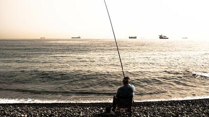 picturesque fishing village on the coast of the canary islands of gran canaria called san cristobal...