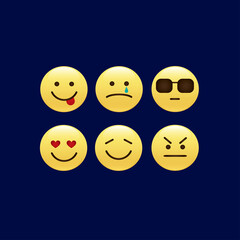 Set of smile icons. emoji. emoticons	
