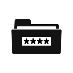 Protected web folder with pin code vector flat design icon