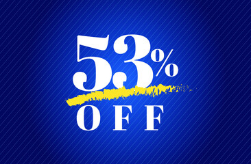 Naklejka premium 53% off tag fifty three percent discount black friday sale white letter blue gradient background