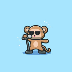 monkey singing like a superstar