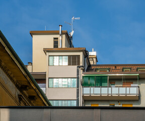 Fototapeta na wymiar Detail of a building in Milan, Italy 