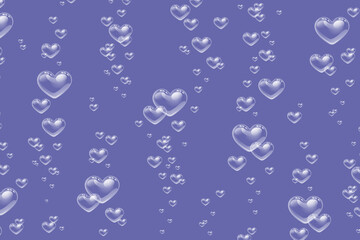 Heart bubbles in trendy color 2022 Very Peri color