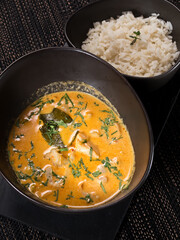 Indian food - Butter Chicken, spicy curry meat food with rice