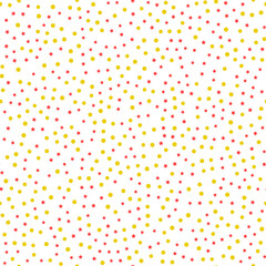 Seamless pattern with yellow circles and stars