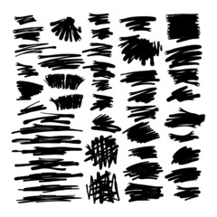 Doodle strokes graffiti spray effect. set of design elements. strokes background