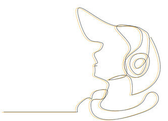 person listening music portrait concept advertising design