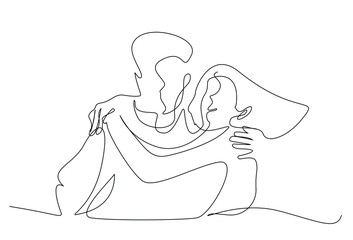 The couple in love is having a good time with each other. couple going on vacation hugging each other outside. couples best moments