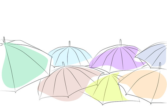 intertwined umbrellas creative background design. umbrella holiday themed concept.