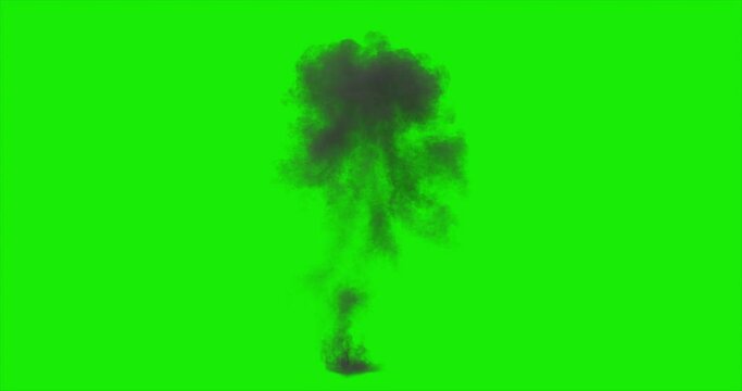 Large Explosion isolated Green Screen Chromakey, 4K