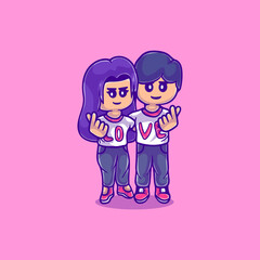 cute couple valentines day illustration
