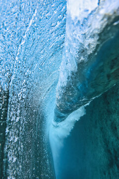Underwater view of ocean wave