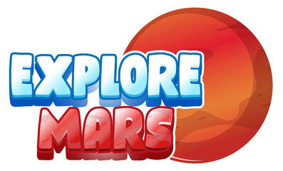 Explorez la conception du logo du mot Mars avec la planète Mars