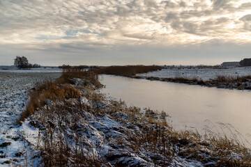 Zima w Dolinie Narwi, Podlasie, Polska