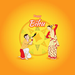 Vector illustration of Magh Bihu