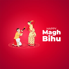 Vector illustration of Magh Bihu