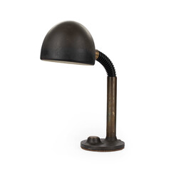 Retro Black Metal Desk Lamp on white background 