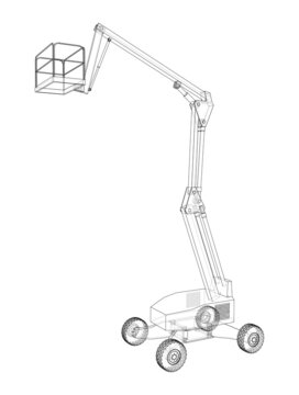 outline aerial lift platform on wheels clip art preview