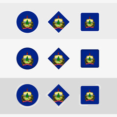 Vermont flag icons set, vector flag of Vermont.