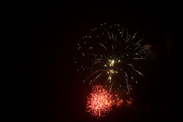 Beautiful fireworks on the black background.